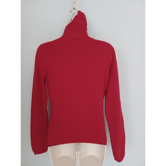 Cashmere Sweater Women M Turtleneck Red - Picture 2 of 4